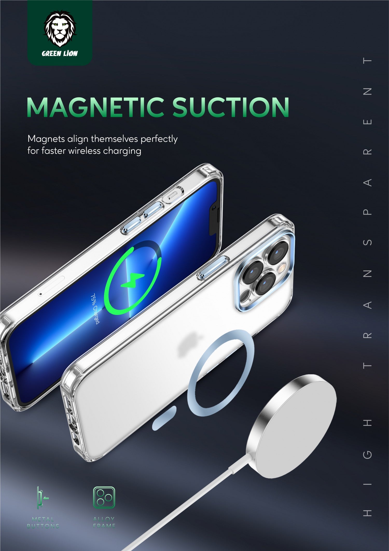 Green Matt Magsafe 2 IMD Anti-Scratch Case for iPhone 13 Pro ( 6.1