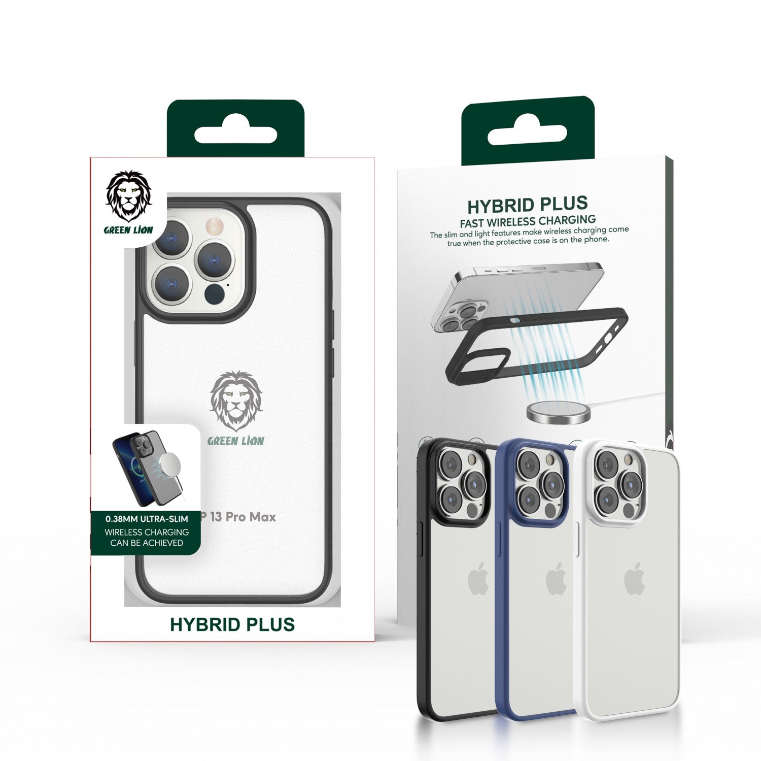 حافظة Green Hybrid Plus غير لامعة لهاتف iPhone 13 Pro (6.1 بوصة)