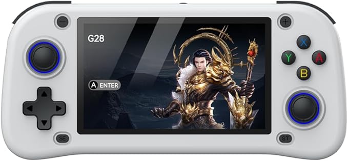 G28 Retro Handheld Game Console, 4.3-Inch HD Screen, 64GB Card, Multi-Emulator – Black