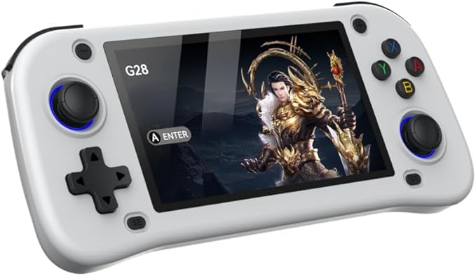 G28 Retro Handheld Game Console, 4.3-Inch HD Screen, 64GB Card, Multi-Emulator – Black