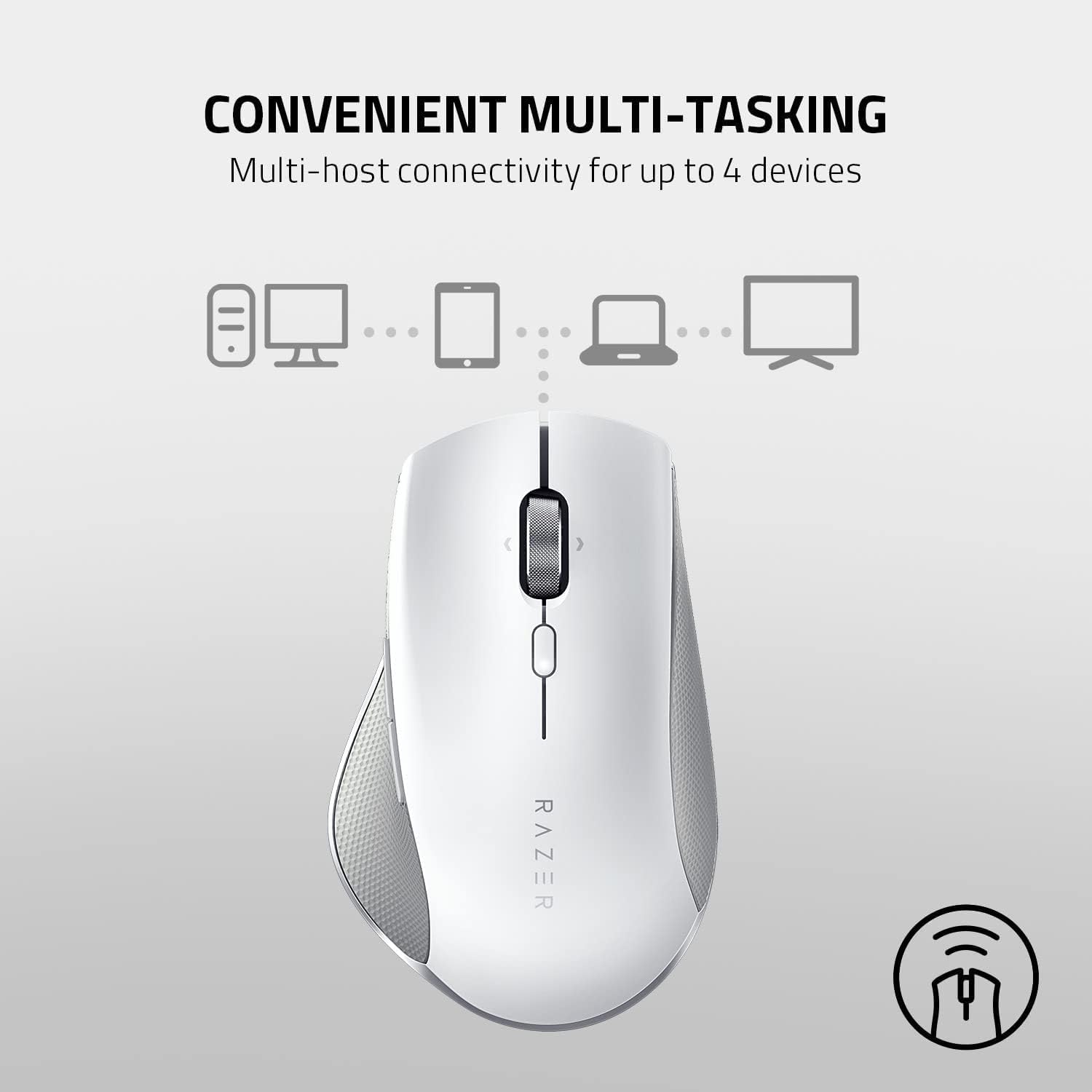Razer Pro Click Humanscale Wireless Mouse Ergonomic Form Factor, WHITE