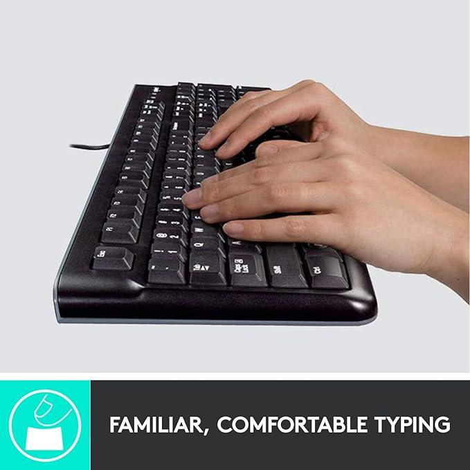 طقم لوجيتك MK120 سلكي - لوحة مفاتيح وفأرة EN/AR - اتصال USB