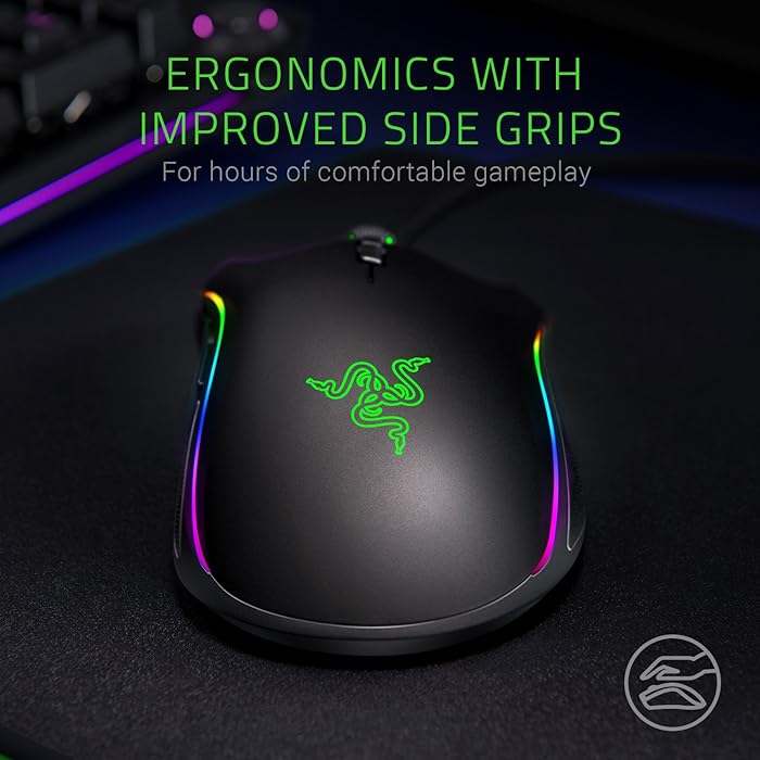 Razer Mamba Elite Wired Gaming Mouse: 16000 DPI Optical Sensor, Black