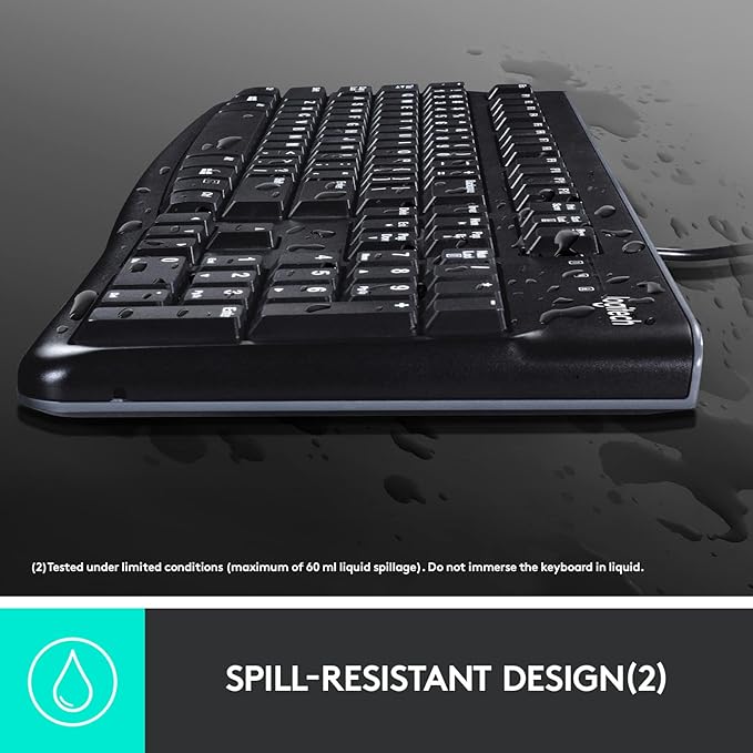 طقم لوجيتك MK120 سلكي - لوحة مفاتيح وفأرة EN/AR - اتصال USB