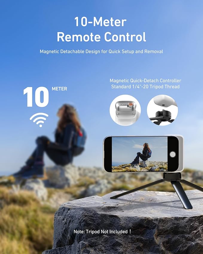 TELESIN Fun Shot Magnetic Camera Grip with Wireless Remote & Tripod Mount Support