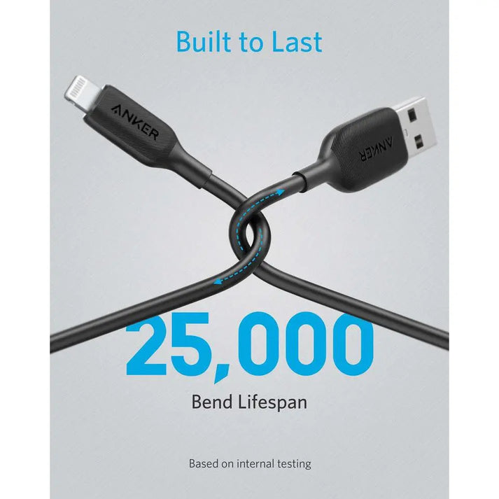 Anker PowerLine III USB-A to Lightning 6ft Cable (White / Black)