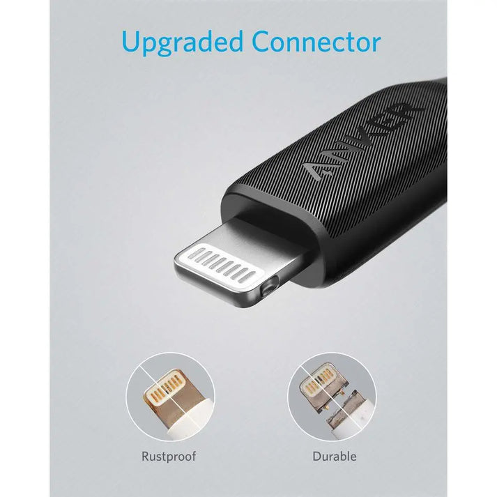Anker PowerLine III USB-A to Lightning 6ft Cable (White / Black)