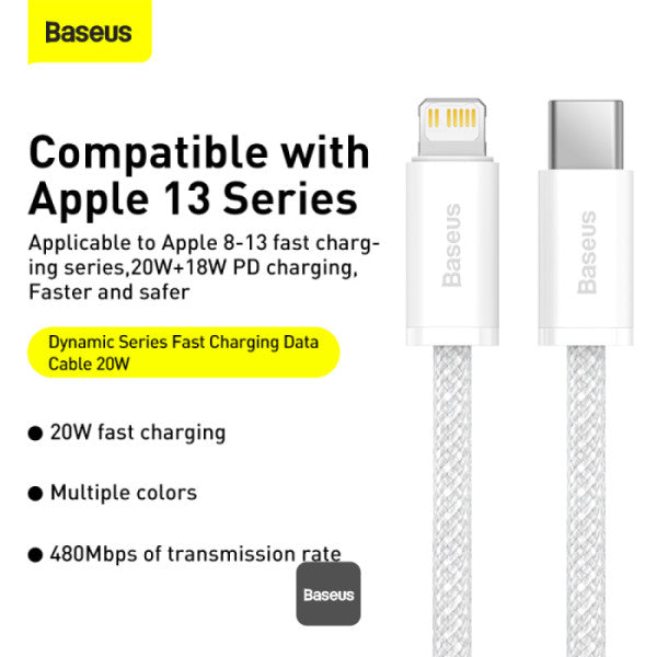 Baseus Dynamic Series Type-C to Lightning Cable - 20W PD Fast Charging, 1M