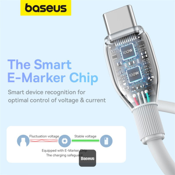 Baseus Pudding Series Type-C to Type-C Fast Charging Cable 100W 5A 1.2M