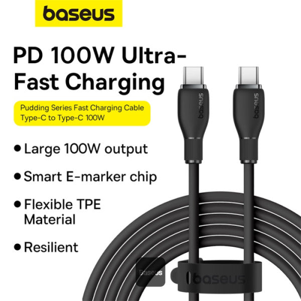 Baseus Pudding Series Type-C to Type-C Fast Charging Cable 100W 5A 1.2M