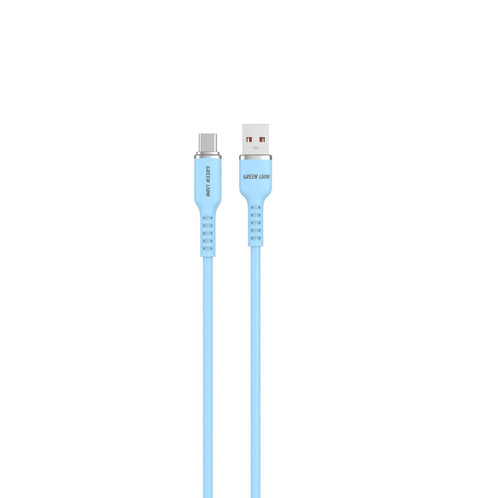 Green Lion USB-A to USB-C Silicone Cable (Black/Blue/Yellow) - 1M