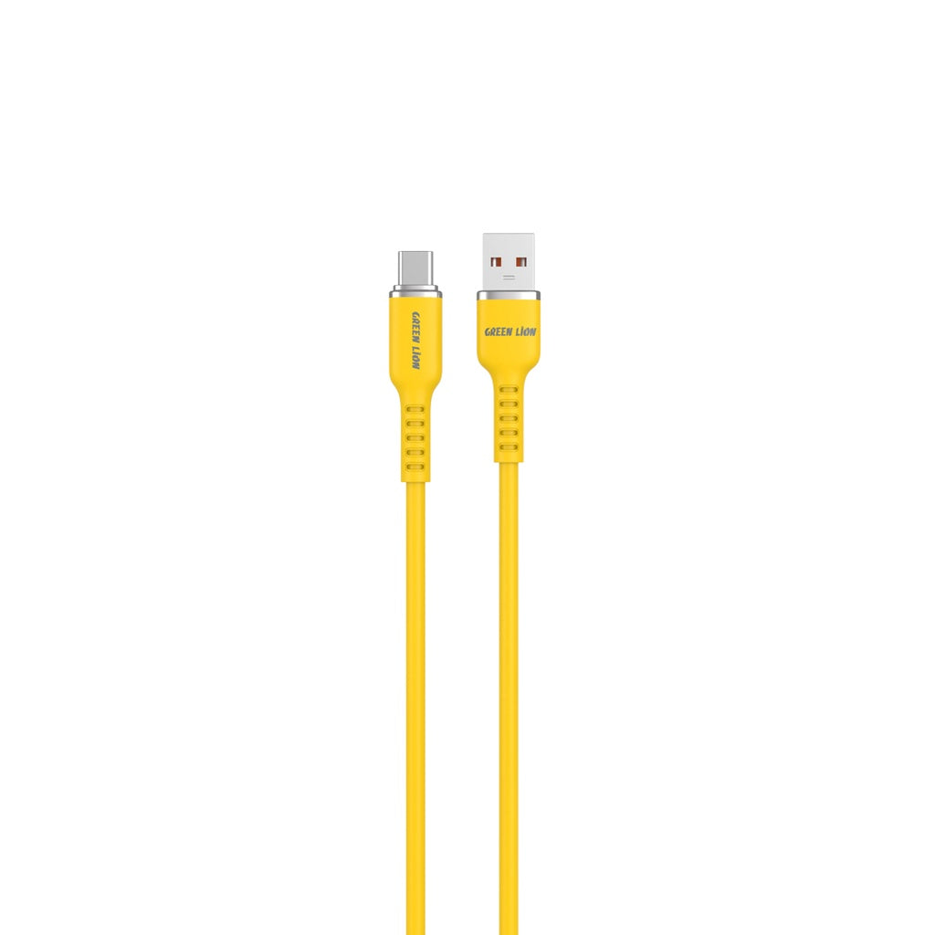 Green Lion USB-A to USB-C Silicone Cable (Black/Blue/Yellow) - 1M