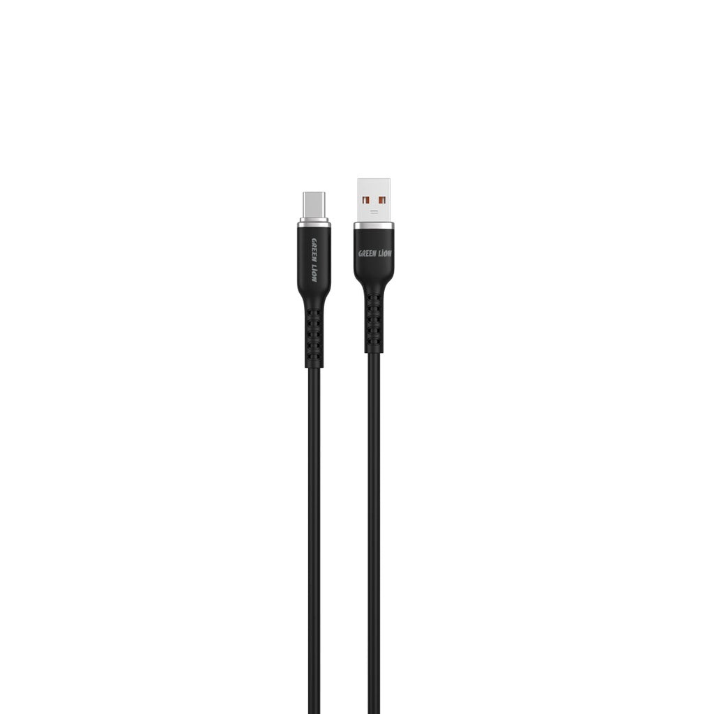 Green Lion USB-A to USB-C Silicone Cable (Black/Blue/Yellow) - 1M