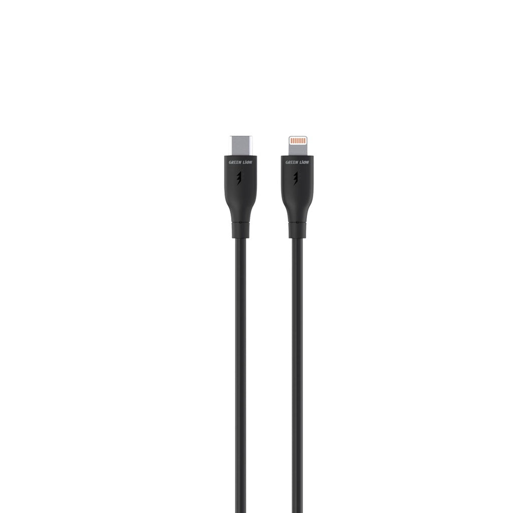 Green Lion USB-C to Lightning PVC Cable - 1m, Black