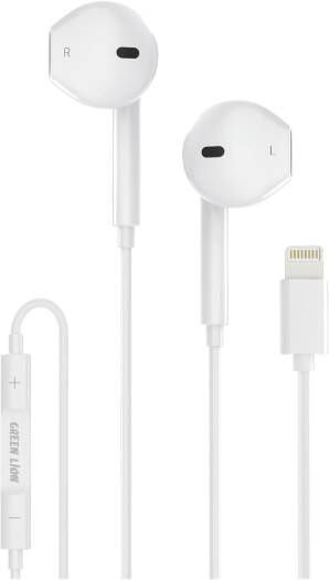Green Lion Wired Lightning Stereo Earphones gamingstoreuae