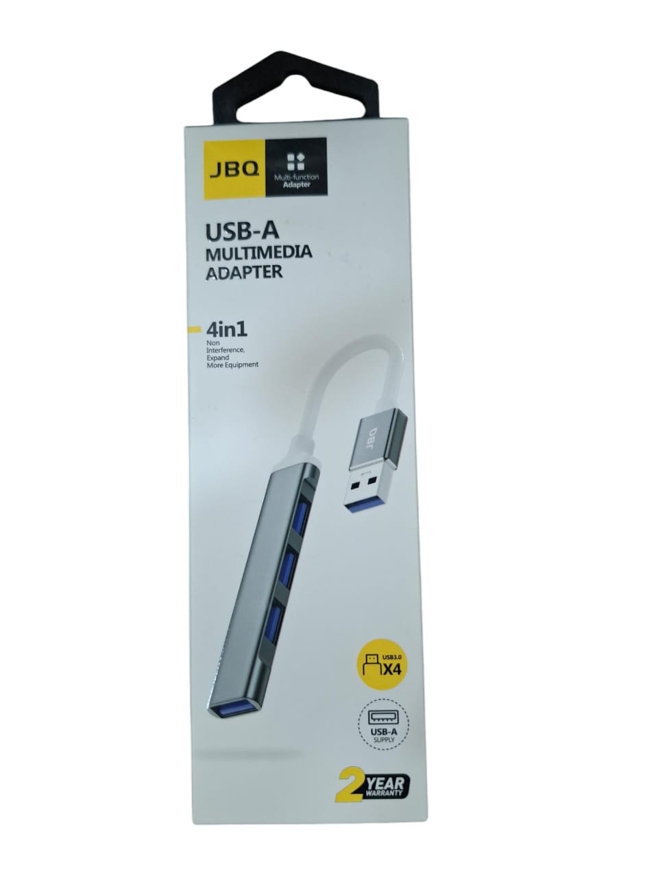 Jbq 4-in-1 USB-A to Multimedia Adapter with USB 3.0 x 4 Ports Hub Dock