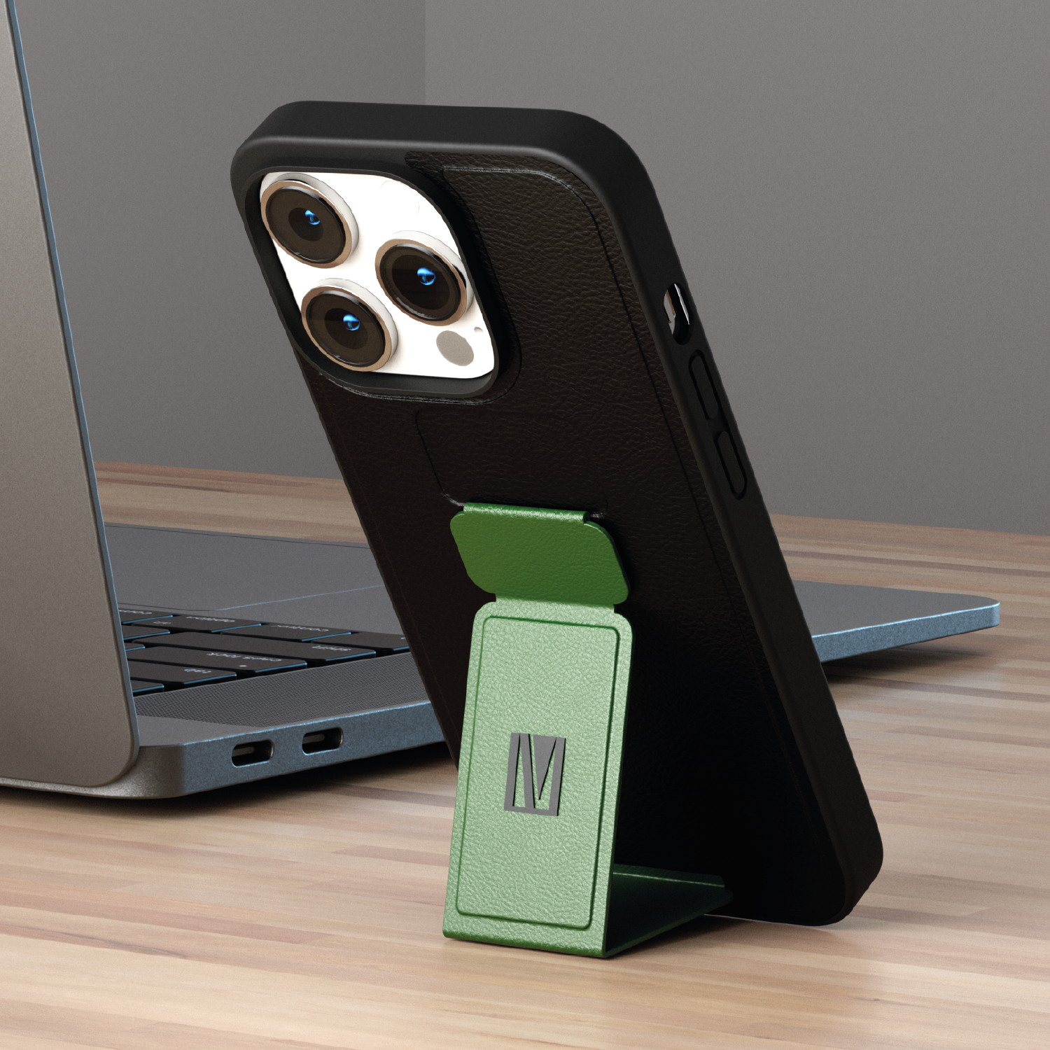 جراب هاتف iPhone 14 Pro Max مصنوع من الجلد الصناعي من Levelo Morphix 