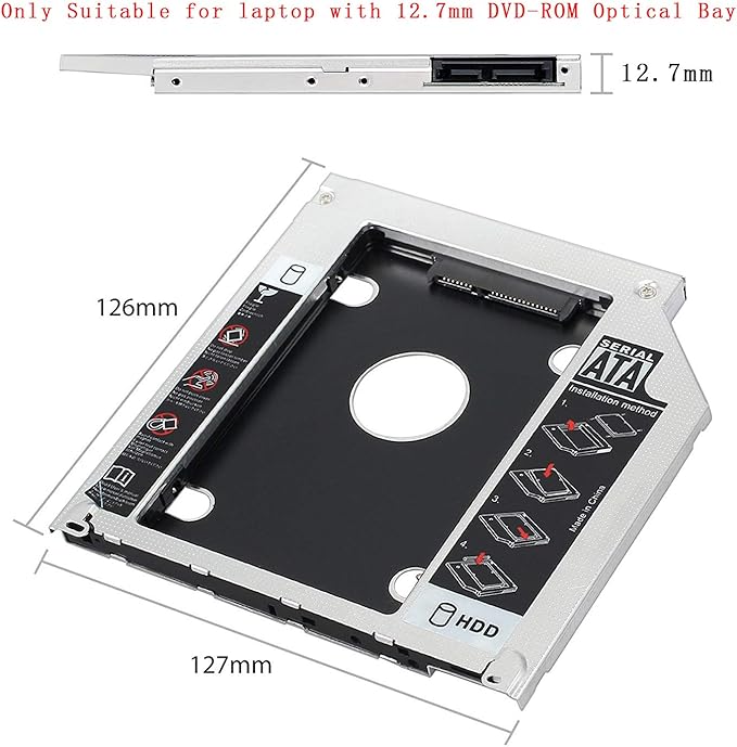 Mercenbon 12.7mm 2nd HDD SSD Hard Drive Caddy Tray gamingstoreuae