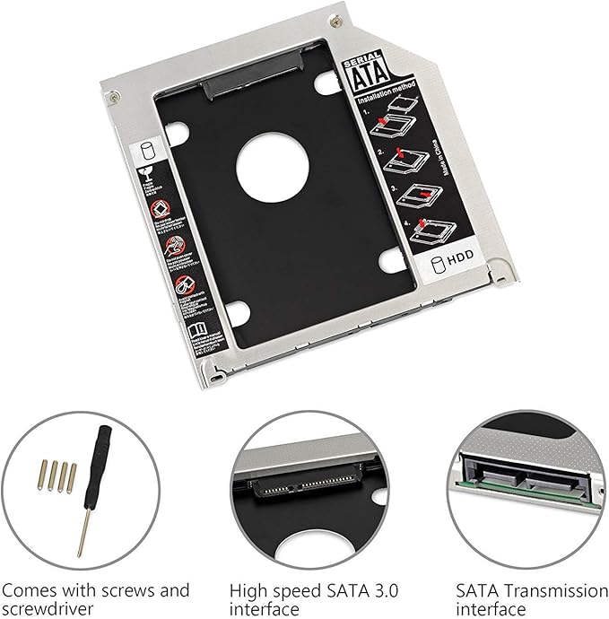 Mercenbon 12.7mm 2nd HDD SSD Hard Drive Caddy Tray gamingstoreuae