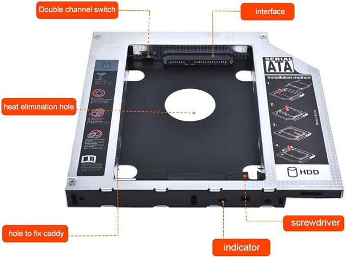 Mercenbon 12.7mm 2nd HDD SSD Hard Drive Caddy Tray gamingstoreuae