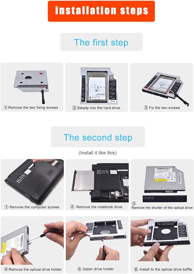 Mercenbon 12.7mm 2nd HDD SSD Hard Drive Caddy Tray gamingstoreuae