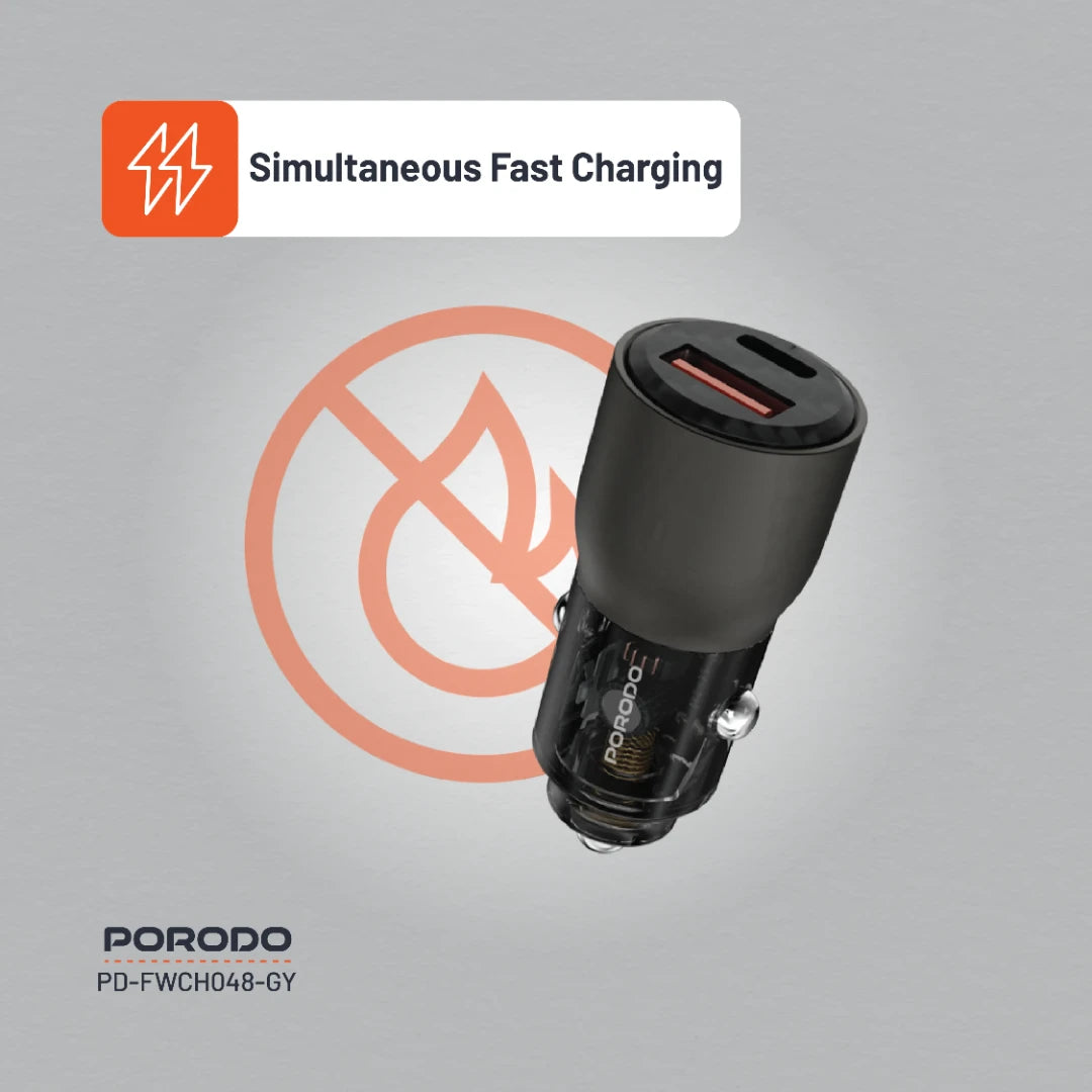 Porodo 95W Car Charger gamingstoreuae