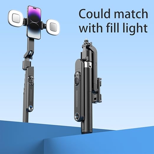 Porodo AI Tracking Selfie Stick with Dual Detachable Lights
