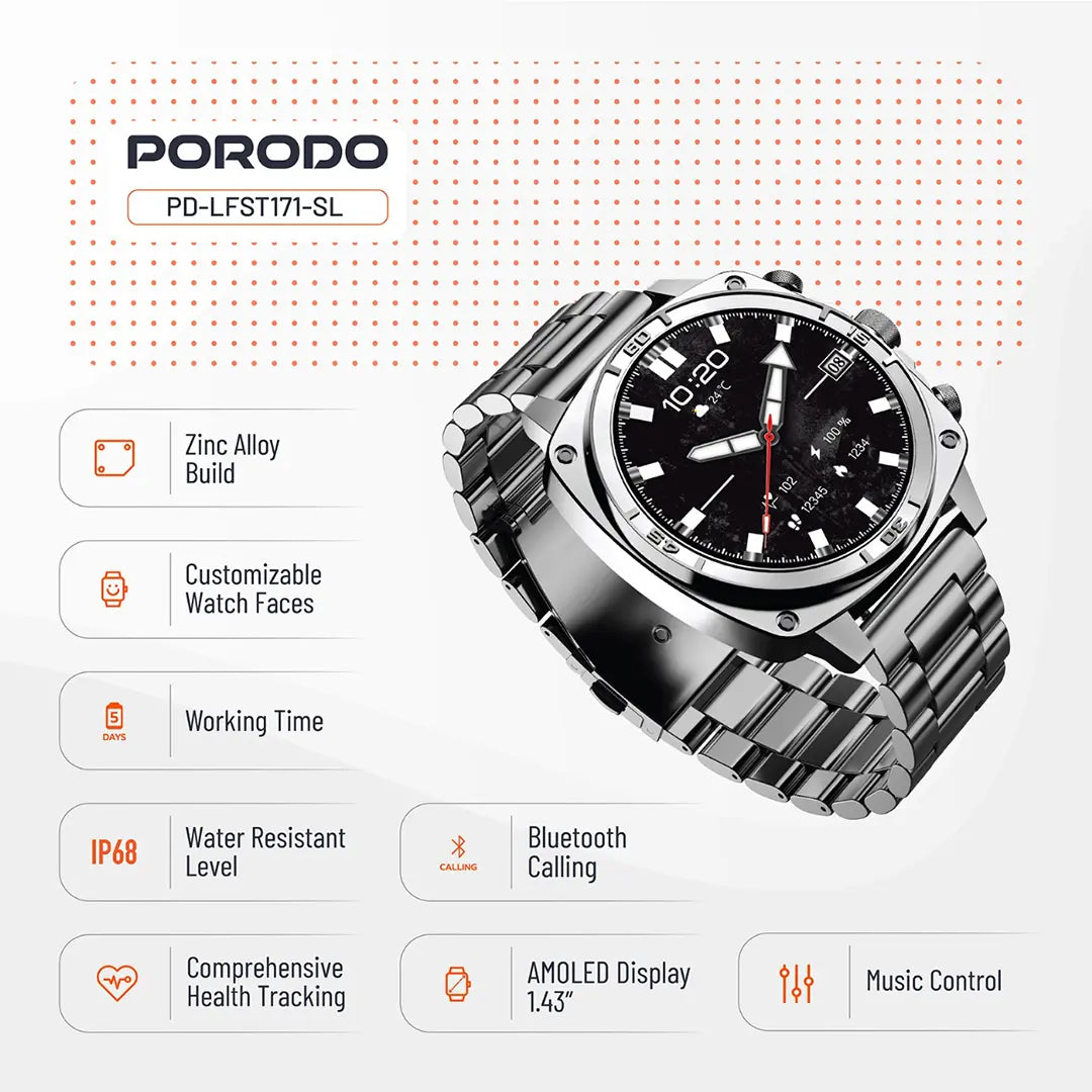 Porodo Chrono Steel gamingstoreuae