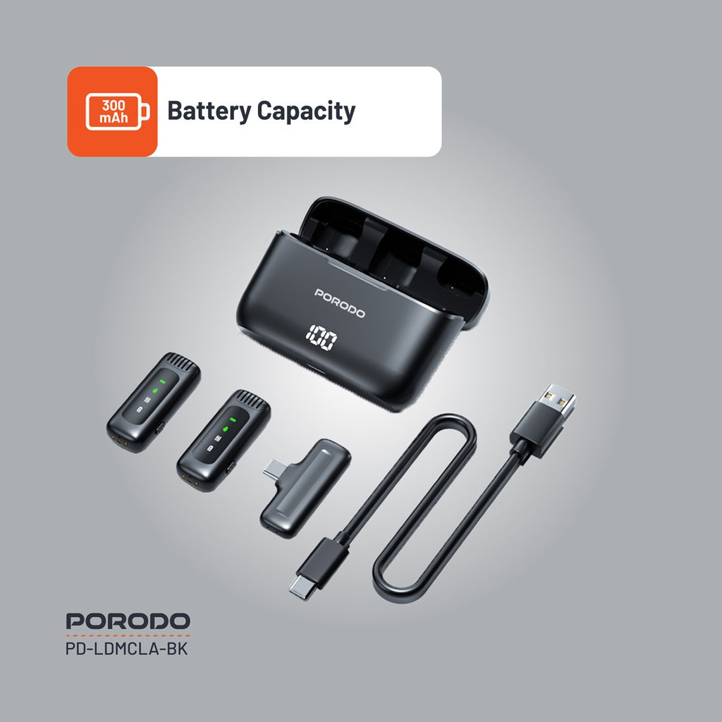 Porodo Lavalier Double Microphone