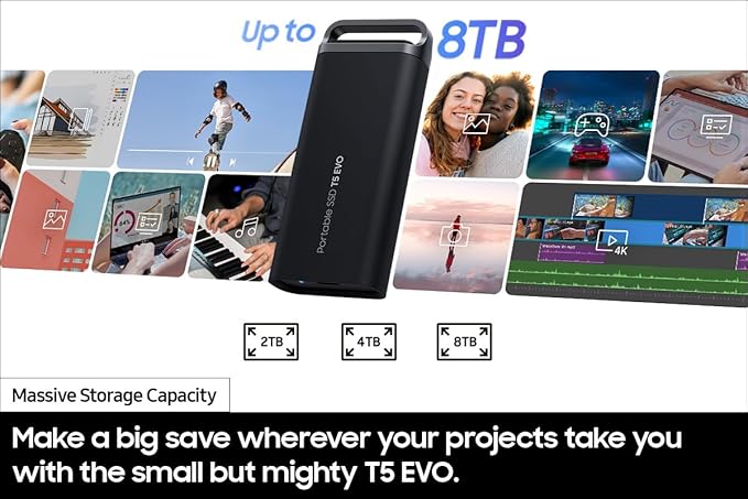 Samsung T5 Evo 8TB External Solid State Drive gamingstoreuae