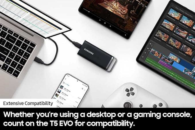 Samsung T5 Evo 8TB External Solid State Drive gamingstoreuae